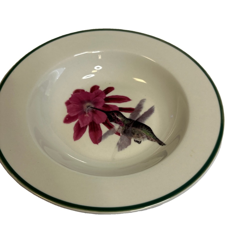 2- National Wildlife Federation Hummingbird Series Rim Soup Bowls 8.5 In - Picture 3 of 4
